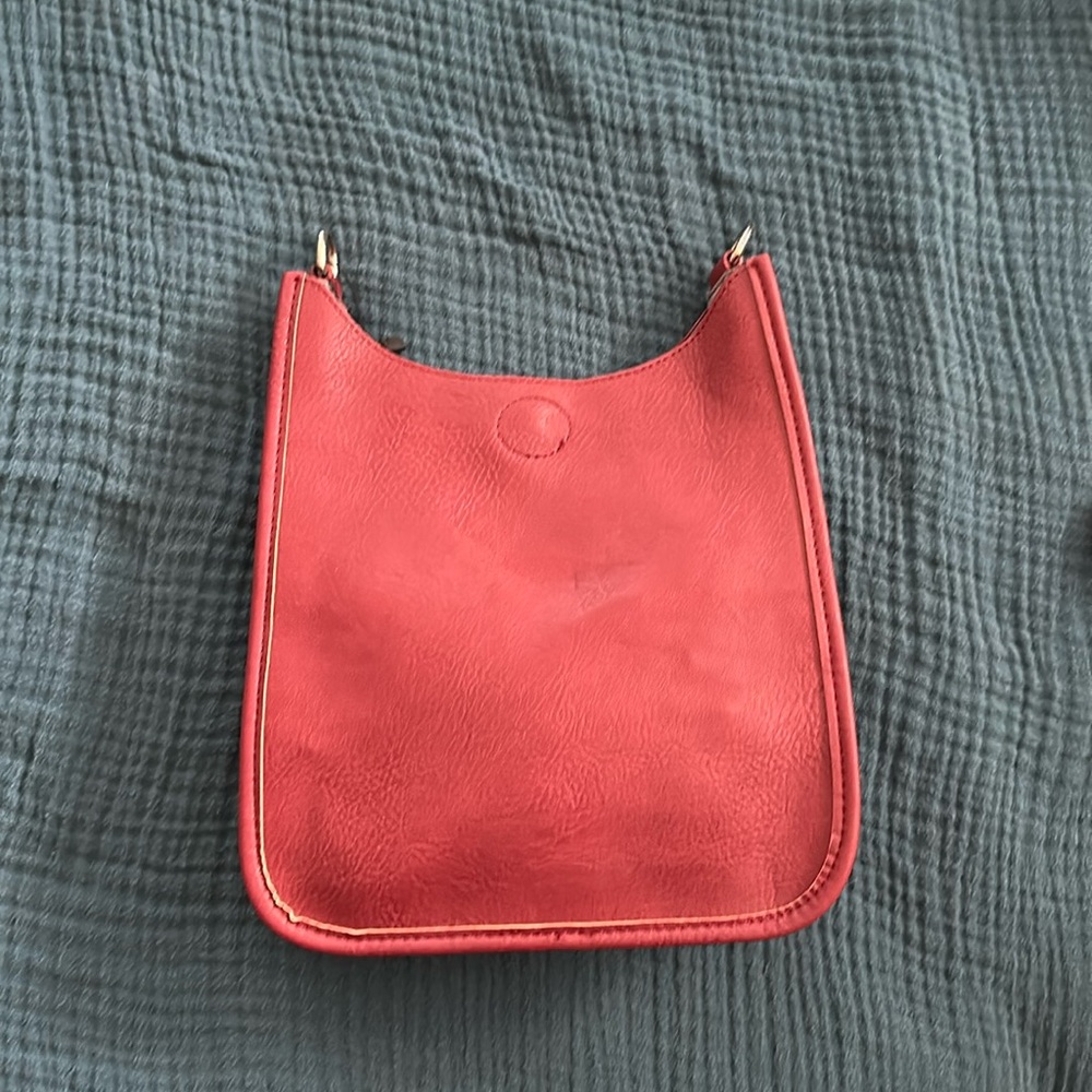 NWT includes red Vegan Leather Hobo Crossbody Purse and strap